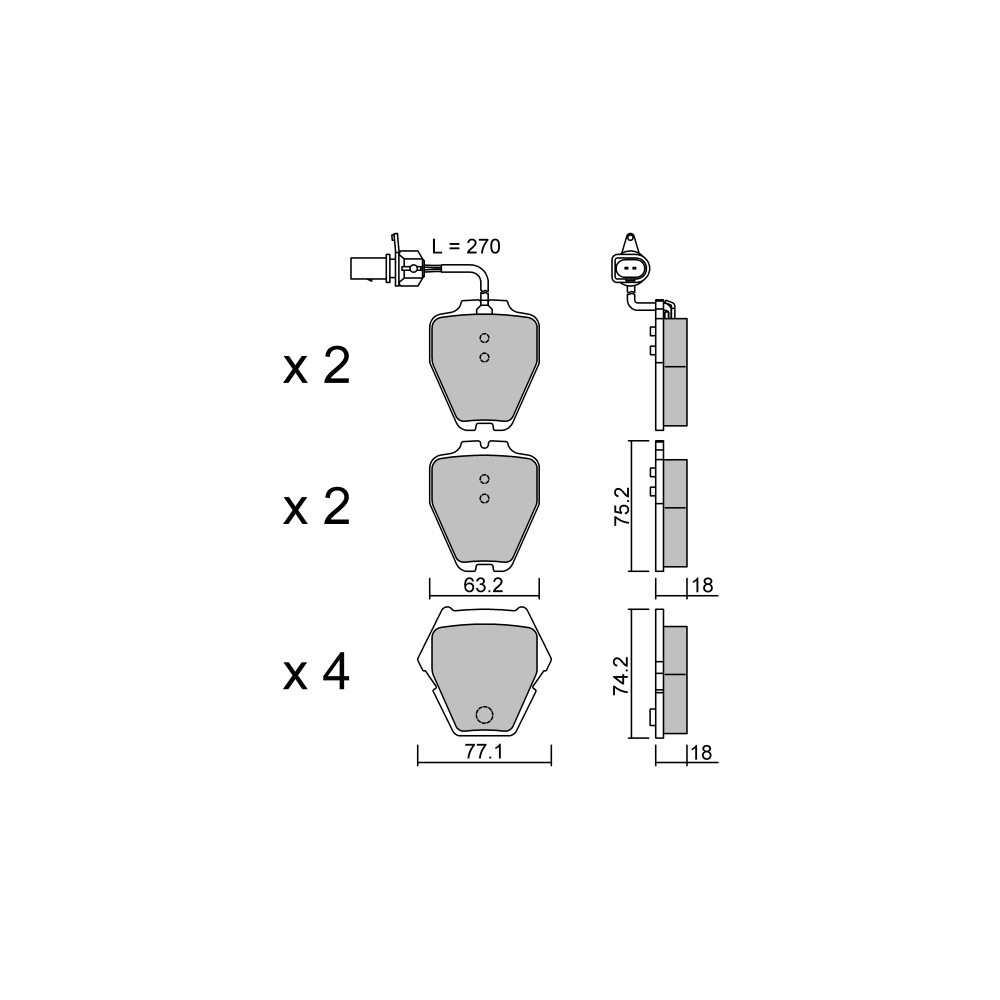 Pastiglie freno anteriori GT2i Club per AUDI A6 II (4B2, C5) S6 quattro 340cv 1997-01-01-2005-12-01 - GT-PC7901 - 3666618588667