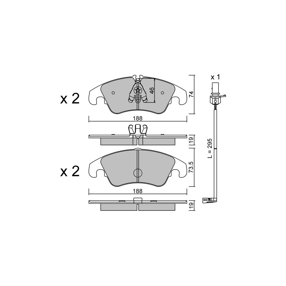 GT2i Club Front brake pads for AUDI Q5 I (8RB) SQ5 TDI quattro 313cv 2008-11-01-2017-05-01 - GT-PC7914W - 3666618588704