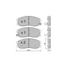 GT2i Club Front brake pads for OPEL Antara (L07) 3.0 259cv 2006-05-01-2017-08-01