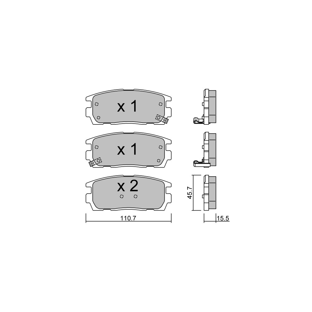 GT2i Club Rear brake pads for OPEL Antara (L07) 3.2 V6 228cv 2006-05-01-2017-08-01 - GT-PC7950 - 3666618588742