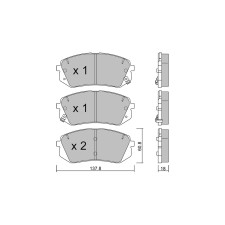 GT2i Club Front brake pads for HYUNDAI Kona I (OS) / Kauai EV 204cv 2017-06-01-