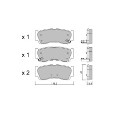 GT2i Club Rear brake pads for HYUNDAI Santa Fe II (CM) 3.3 245cv 2005-01-01-2012-12-01