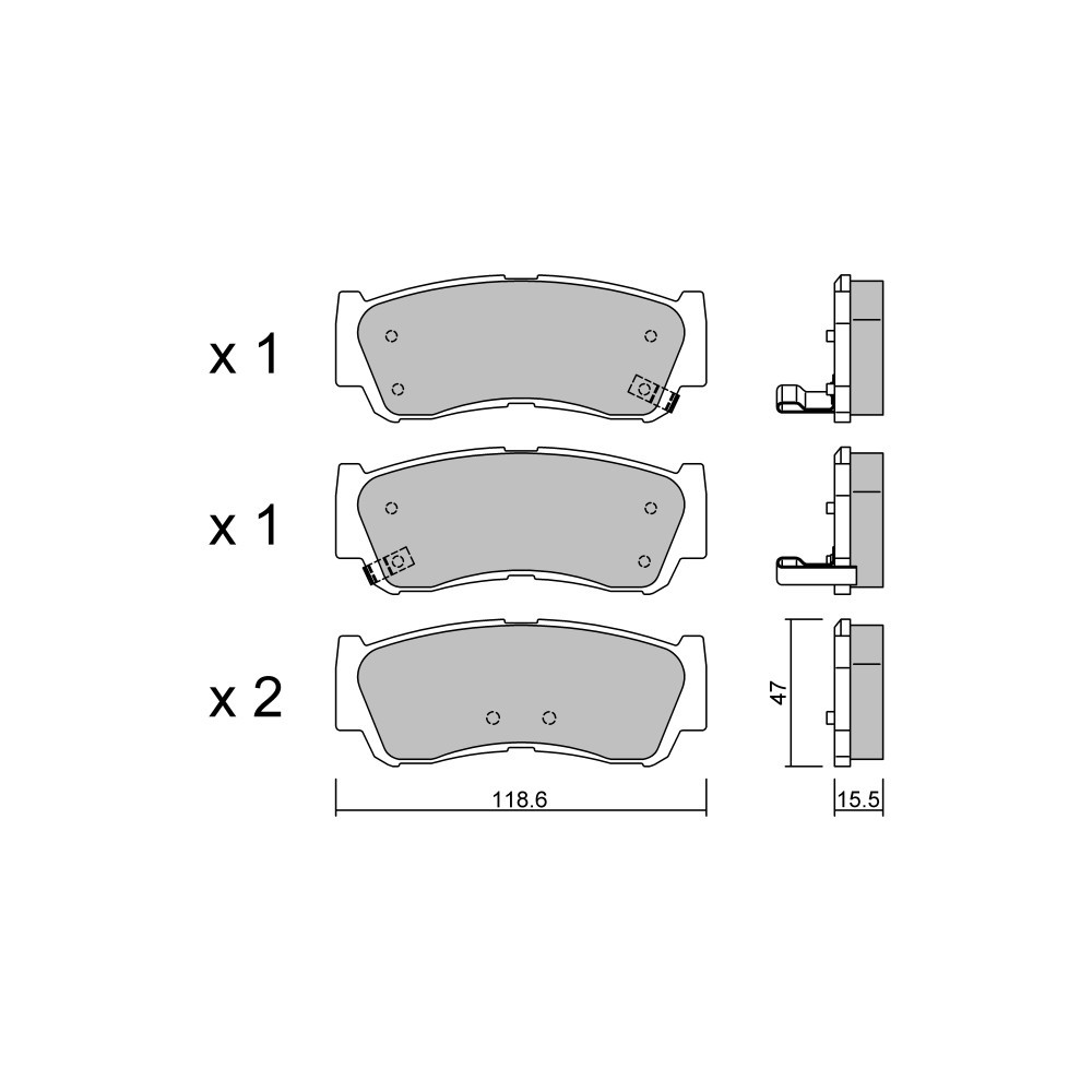 Plaquettes de frein GT2i Club Arrière pour HYUNDAI Santa Fe II (CM) 3.3 245cv 2005-01-01-2012-12-01 - GT-PC8040 - 3666618588827