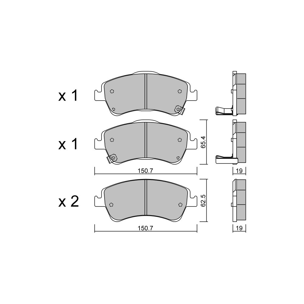 Plaquettes de frein GT2i Club Avant pour TOYOTA Corolla VIII Rumion (_E15_) 2.2 D (ADE157_, ADE151_) 177cv 2007-09-01- - GT-PC8110 - 3666618588896