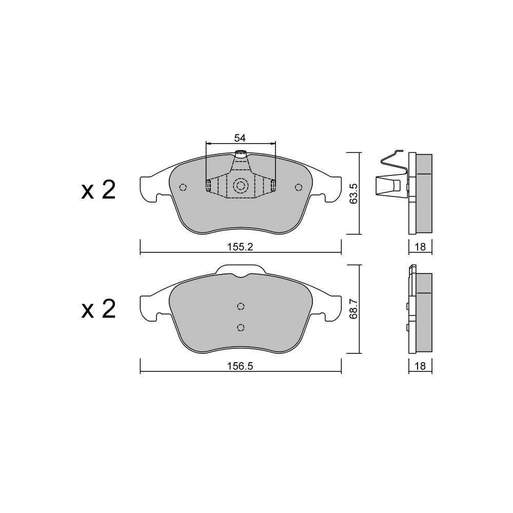 GT2i Club Front brake pads for RENAULT Latitude (L70_) 2.5 DCi 181cv 2010-07-01- - GT-PC8190 - 3666618588940