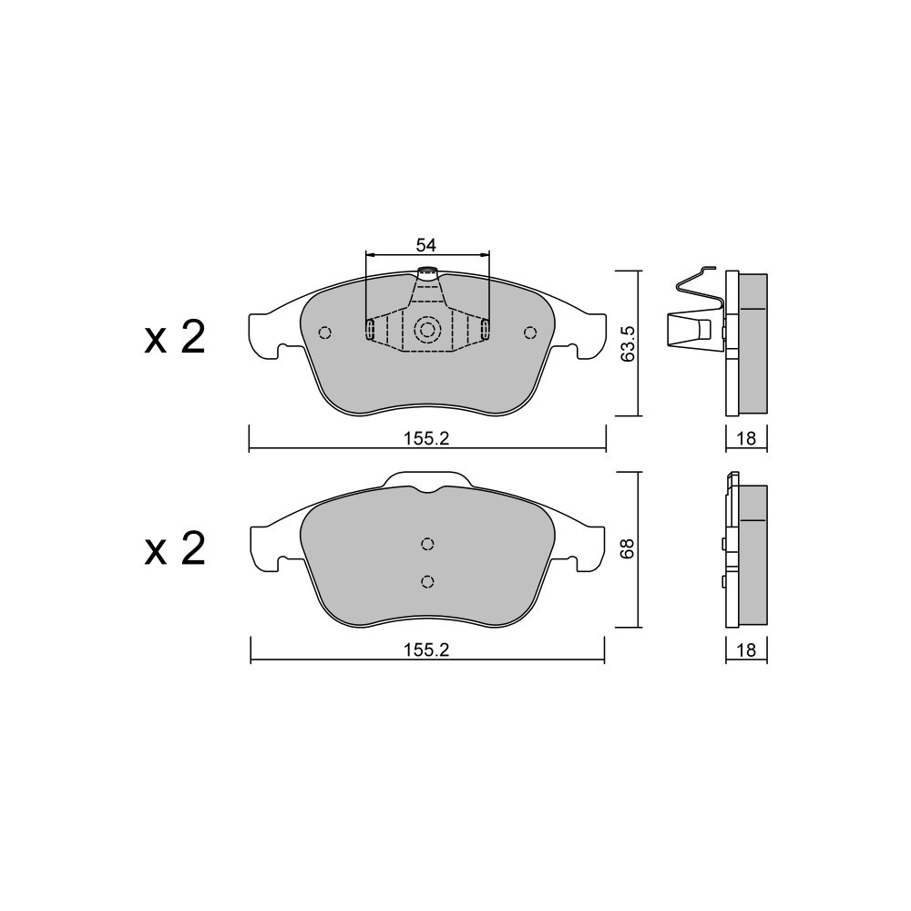 GT2i Club Front brake pads for RENAULT Megane III 2.0i 16V TCe 180 hp, 2.0 dCi 2008-16 - Brake calipers Ate  - GT-PC8192 - 3661768552803
