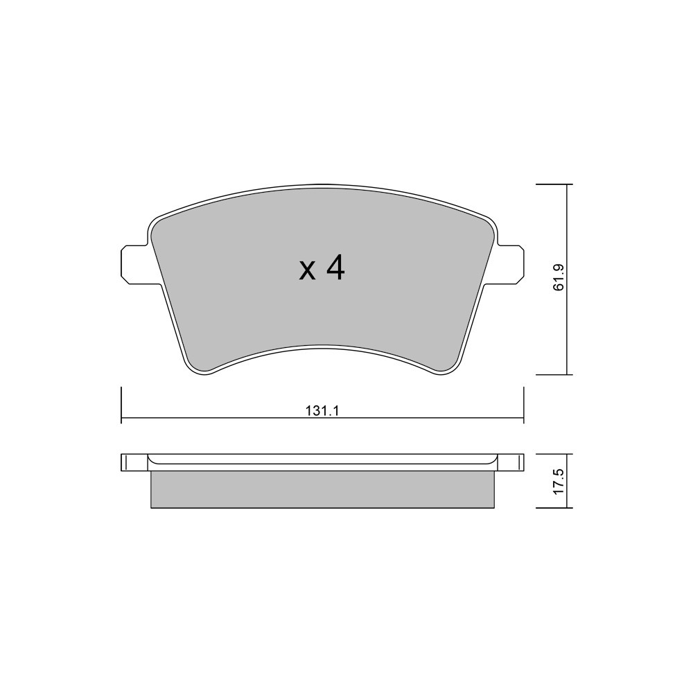 Pastiglie freno anteriori GT2i Club per MERCEDES BENZ Citan Combi (415) 3.2 V6 (F68) 211cv 2012-11-01-2021-08-01 - GT-PC8282 - 3666618589039
