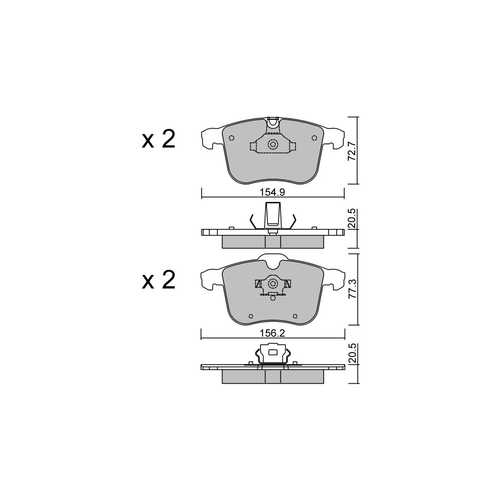 Pastiglie freno anteriori GT2i Club per SAAB 9-3 II SW (YS3F) 2.8 Turbo V6 277cv 2005-03-01-2015-02-01 - GT-PC8290 - 3666618589046