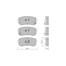 GT2i Club Rear brake pads for KIA Picanto I (SA) / Morning 1.6 HDi 93cv 2004-04-01-2011-09-01