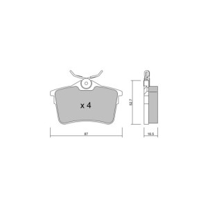 Pastiglie freno posteriori GT2i Club per PEUGEOT 308 I SW (4E_, 4H_) 2.0 HDi 164cv 2007-09-01-2014-10-01