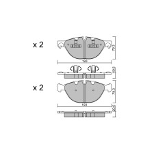GT2i Club Front brake pads for BMW X6 I (E71, E72) xDrive 50 i 449cv 2007-06-01-2014-07-01
