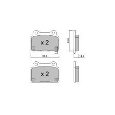 Plaquettes de frein GT2i Club Arrière pour MITSUBISHI Lancer/ Carisma 2.0i 16V Turbo 4wd EVo X 2008-13 - Etriers de frein Brembo