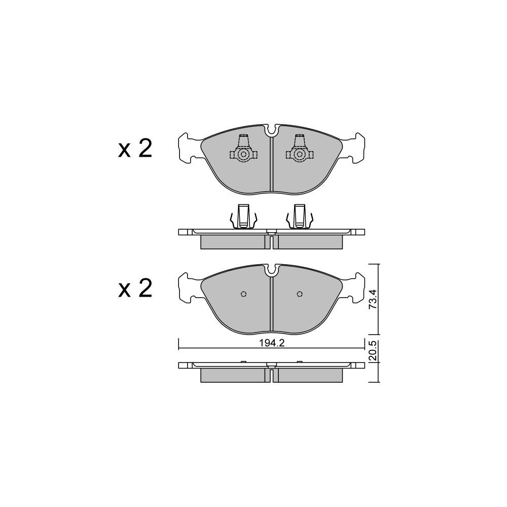 GT2i Club Front brake pads for AUDI TT - TT Quattro (8N) 3.2i V6 quattro 1998-07 - Brake calipers Ate - GT-PC8450 - 3661768552810