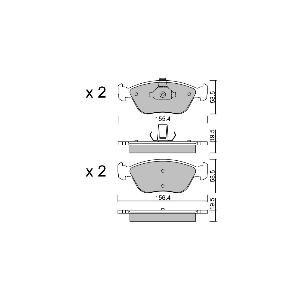 Pastiglie freno anteriori GT2i Club per VOLVO V70 I (875, 876) 2.4 Turbo AWD 266cv 1995-12-01-2000-12-01 - GT-PC8490 - 3666618589237