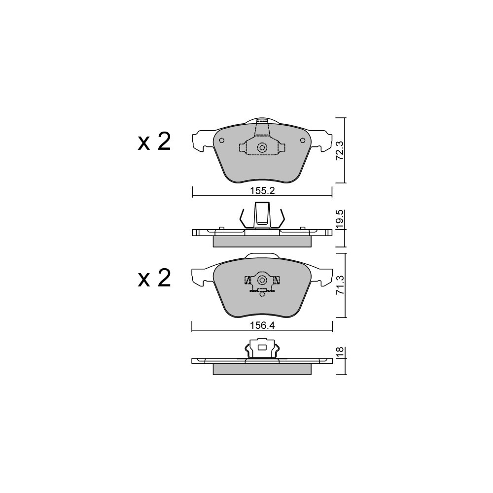 GT2i Club Front brake pads for VOLVO V70 II (285) 2.4 T5 260cv 1999-11-01-2008-12-01 - GT-PC8500 - 3666618589244