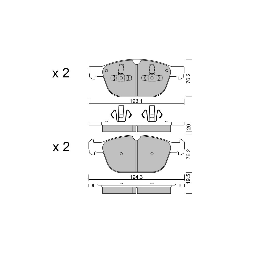 GT2i Club Front brake pads for VOLVO XC90 I (275) 4.2 XKR 396cv 2002-06-01-2014-12-01 - GT-PC8510 - 3666618589251