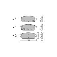 Plaquettes de frein GT2i Club Arrière pour OPEL Zafira C (P12)/ Zafira Tourer C 2.0 (08) 281cv 2011-10-01-