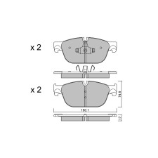 Pastiglie freno anteriori GT2i Club per PEUGEOT Rcz 1.6i 16V THP 200 hp 2010-15 - Pinze freno Ate 
