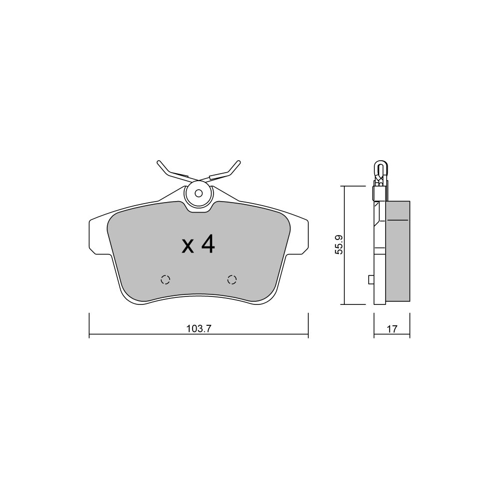GT2i Club Rear brake pads for PEUGEOT Rcz 1.6i 16V THP 156 hp 165 hp, 2.0 HDi 163 hp 2010-15 - Brake calipers Girling - GT-PC8720 - 3666618589435