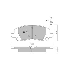 GT2i Club Front brake pads for LANCIA Flavia Cabrio (JS_) 3.0 234cv 2012-03-01-2014-12-01