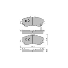 GT2i Club Front brake pads for FIAT Freemont (345_) 3.6 283cv 2011-08-01-