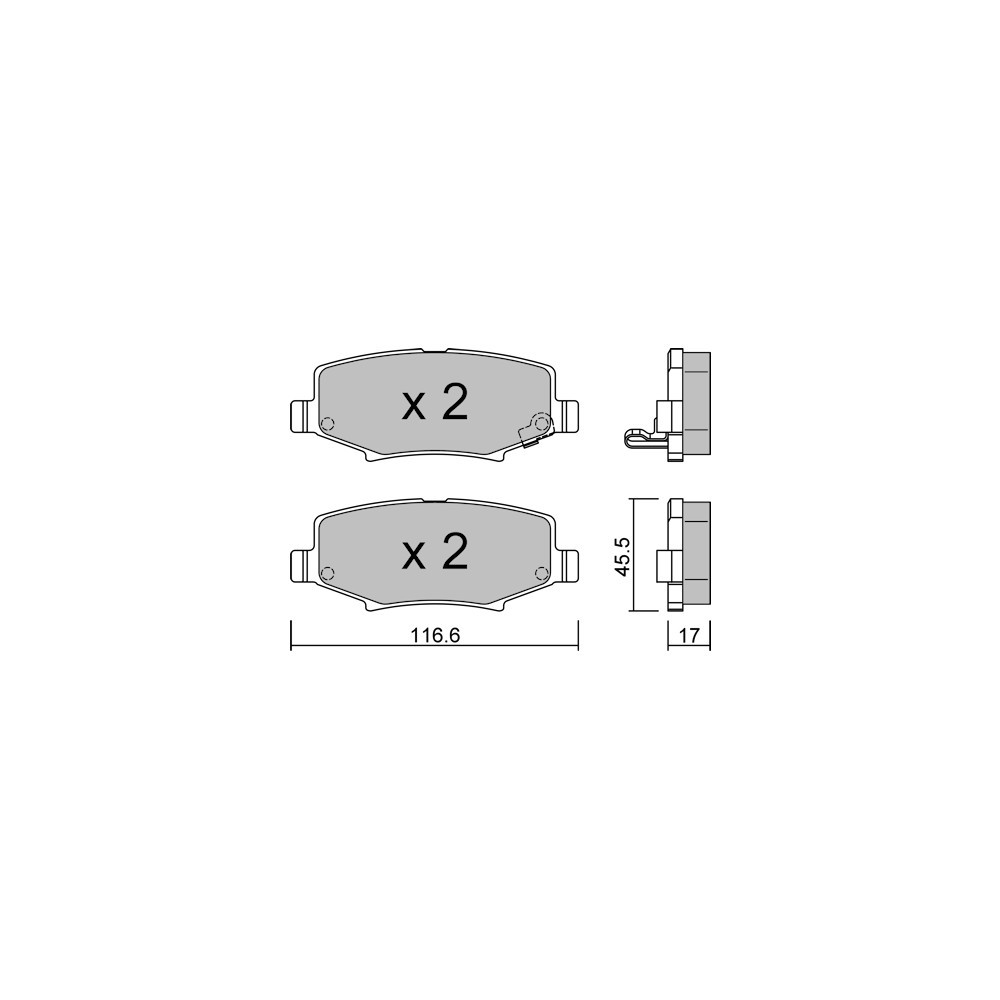 GT2i Club Rear brake pads for JEEP Wrangler III (JK) 3.6 V6 290cv 2006-06-01- - GT-PC8800 - 3666618589480