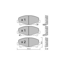 GT2i Club Front brake pads for HONDA Accord VII Coupe (CM) 3.5 282cv 2003-07-01-