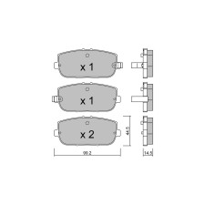 GT2i Club Rear brake pads for MAZDA MX-5 IV (ND) 1.5i 16V, 2.0i 16V 2015-  Brake calipers Sumitomo
