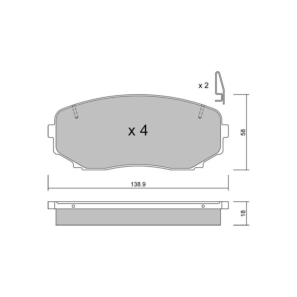 GT2i Club Front brake pads for MAZDA CX-9 I (TB) 3.7 AWD 278cv 2006-09-01- - GT-PC8890 - 3666618589572
