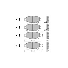 Plaquettes de frein GT2i Club Avant pour TOYOTA IQ (_J1_) 1.5 Hybrid 146cv 2009-01-01-2015-12-01