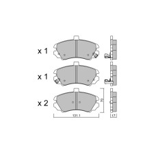 Plaquettes de frein GT2i Club Avant pour HYUNDAI Elantra I (XD) / Avante 3.3 233cv 2000-01-01-2006-07-01