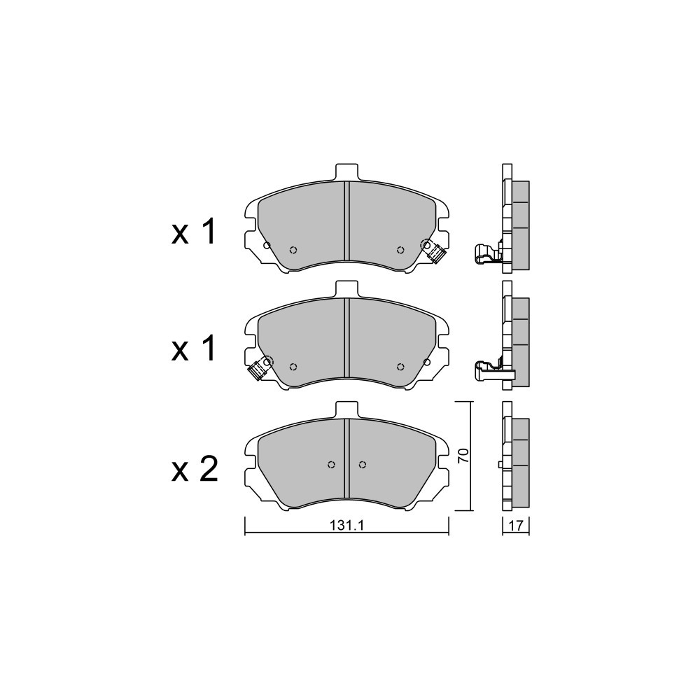 Pastiglie freno anteriori GT2i Club per HYUNDAI Elantra I (XD) / Avante 3.3 233cv 2000-01-01-2006-07-01 - GT-PC9010 - 3666618589695