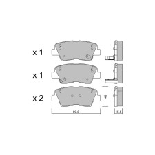 Plaquettes de frein GT2i Club Arrière pour HYUNDAI Sonata V (NF) / Sonica 3.3 251cv 2004-08-01-2011-12-01