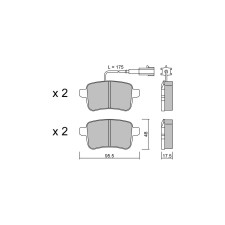 GT2i Club Rear brake pads for ALFA ROMEO Giulietta III (940_) 2.0 JTDM 170cv 2010-04-01-2020-12-01