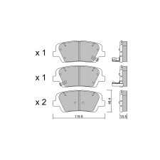Plaquettes de frein GT2i Club Arrière pour HYUNDAI Grand Santa Fe/ Maxcruz 3.3 GDi 294cv 2013-01-01-