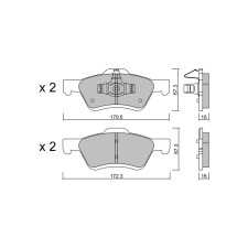 Plaquettes de frein GT2i Club Avant pour FORD Maverick II 3.0 V6 24v 244cv 2001-02-01-