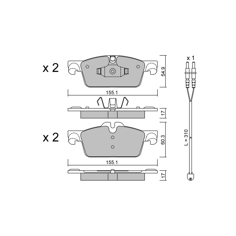 Plaquettes de frein GT2i Club Avant pour PEUGEOT 508 I SW (8E_) 518 d 150cv 2010-11-01-2018-12-01 - GT-PC9340W - 3666618589893