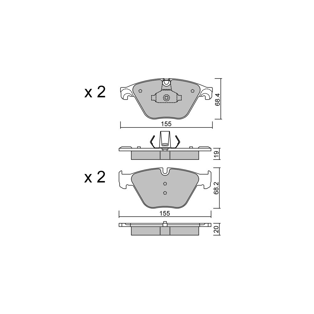 Plaquettes de frein GT2i Club Avant pour BMW Serie 5 (F10-F11) 525d, 528i, 530i, 530d, 535i 2010-16 - Etriers de frein Ate  - GT-PC9360 - 3666618589916