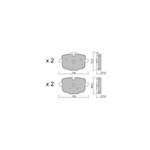 Pastiglie freno posteriori GT2i Club per BMW X6 III (G06, F96) M5 CS 635cv 2019-08-01-