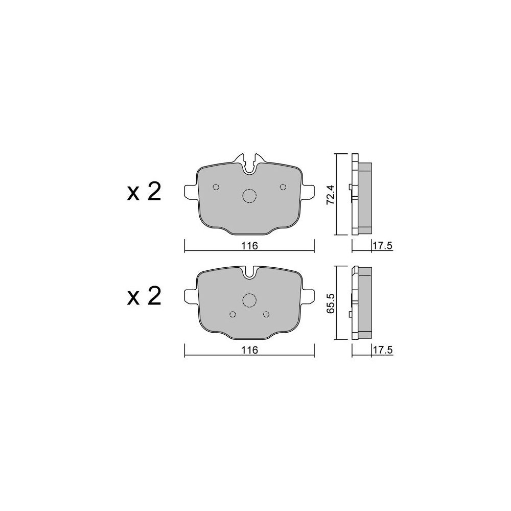 GT2i Club Rear brake pads for BMW X6 III (G06, F96) M5 CS 635cv 2019-08-01- - GT-PC9390 - 3666618589947
