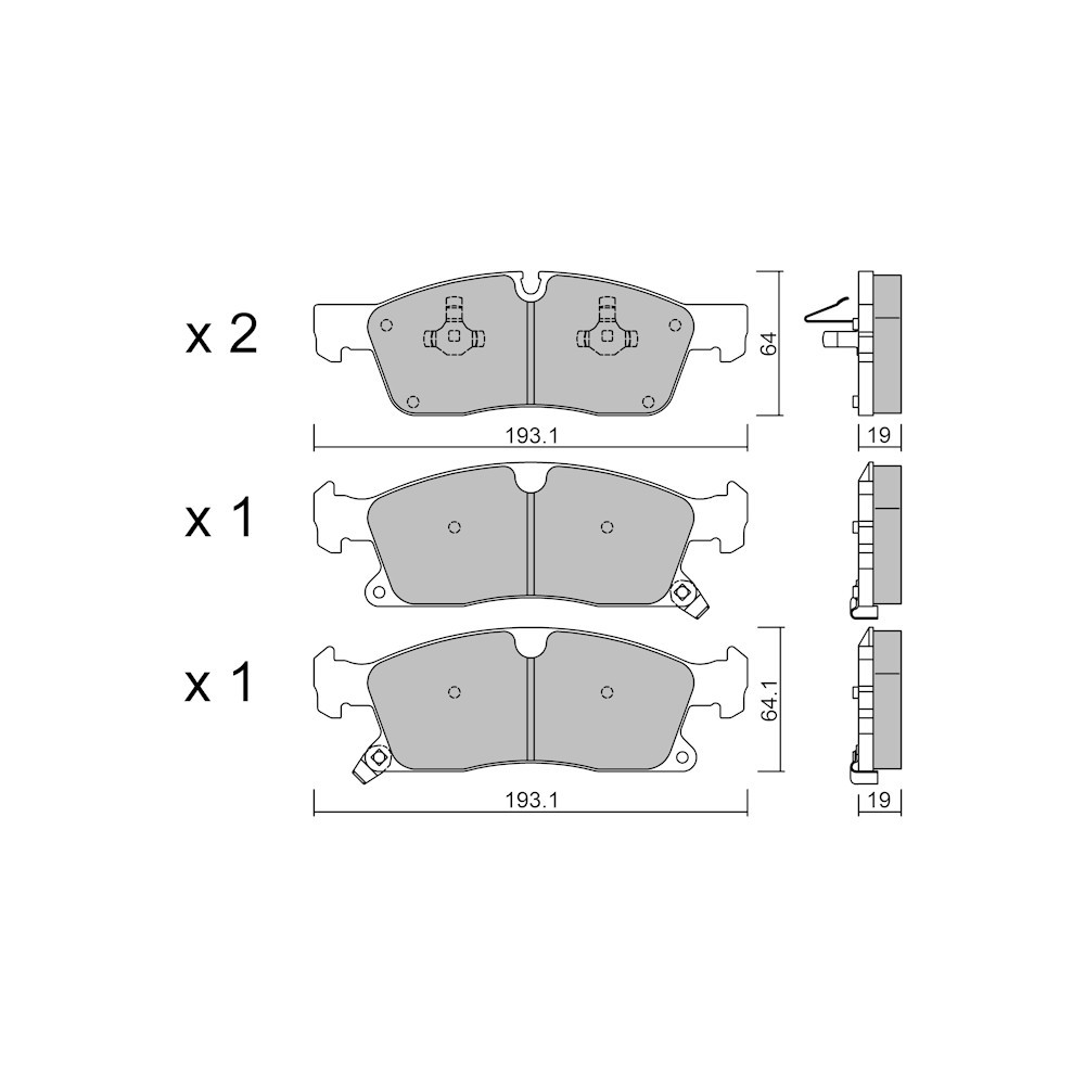 GT2i Club Front brake pads for JEEP Grand Cherokee IV (WK, WK2) 3.6 VVT 4x4 290cv 2010-06-01- - GT-PC9420 - 3666618589954