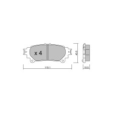 GT2i Club Rear brake pads for LEXUS RX III (_L1_) 350 (GYL10_) 281cv 2008-12-01-2015-10-01