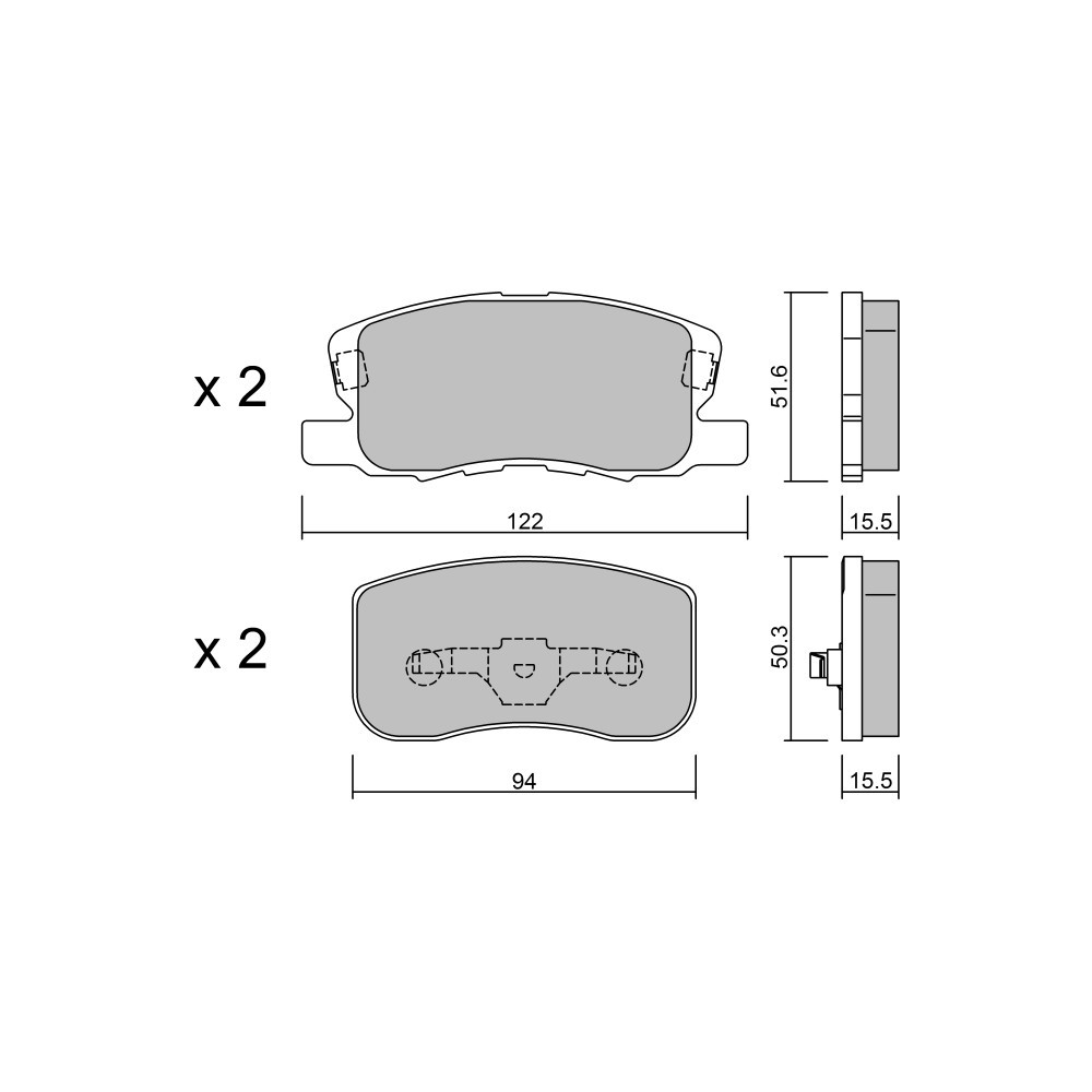 Plaquettes de frein GT2i Club Avant pour MITSUBISHI Colt VI (Z3_A, Z2_A)/ Mirage 1.5 4WD 105cv 2004-06-01-2012-12-01 - GT-PC9560 - 3666618590059