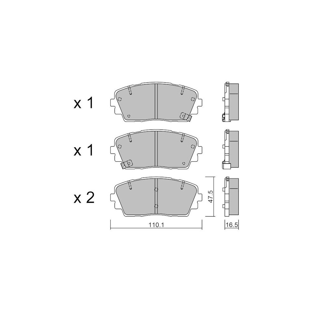Pastiglie freno anteriori GT2i Club per KIA Picanto II (TA) / Morning 1.6 CRDI 116cv 2011-05-01- - GT-PC9570 - 3666618590066
