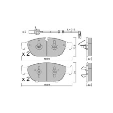 GT2i Club Front brake pads for AUDI A7 I Sportback (4GA, 4GF) SQ5 TFSI quattro 354cv 2010-10-01-2018-05-01