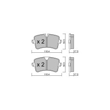Plaquettes de frein GT2i Club Arrière pour AUDI A4 - A4 Quattro (8K) 1.8i TFSi, 2.0i TFSi, 2.0 TDi 07-15 - Etriers de frein Trw 