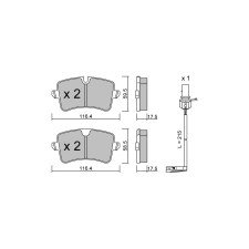 Plaquettes de frein GT2i Club Arrière pour AUDI A6 IV (4G2, 4GC, C7) S6 quattro 451cv 2010-11-01-2018-09-01