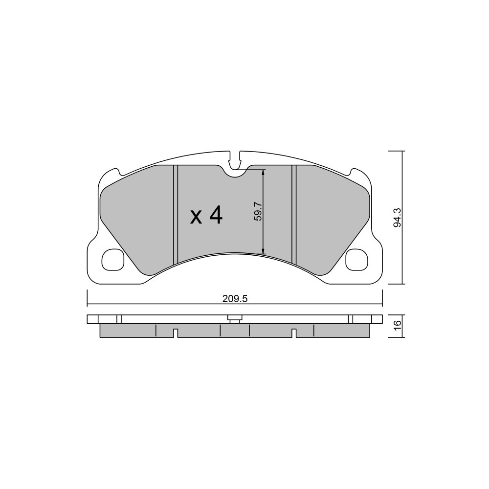 GT2i Club Front brake pads for AUDI E-Tron GT Sedan RS quattro 646cv 2020-11-01- - GT-PC9730 - 3666618590264