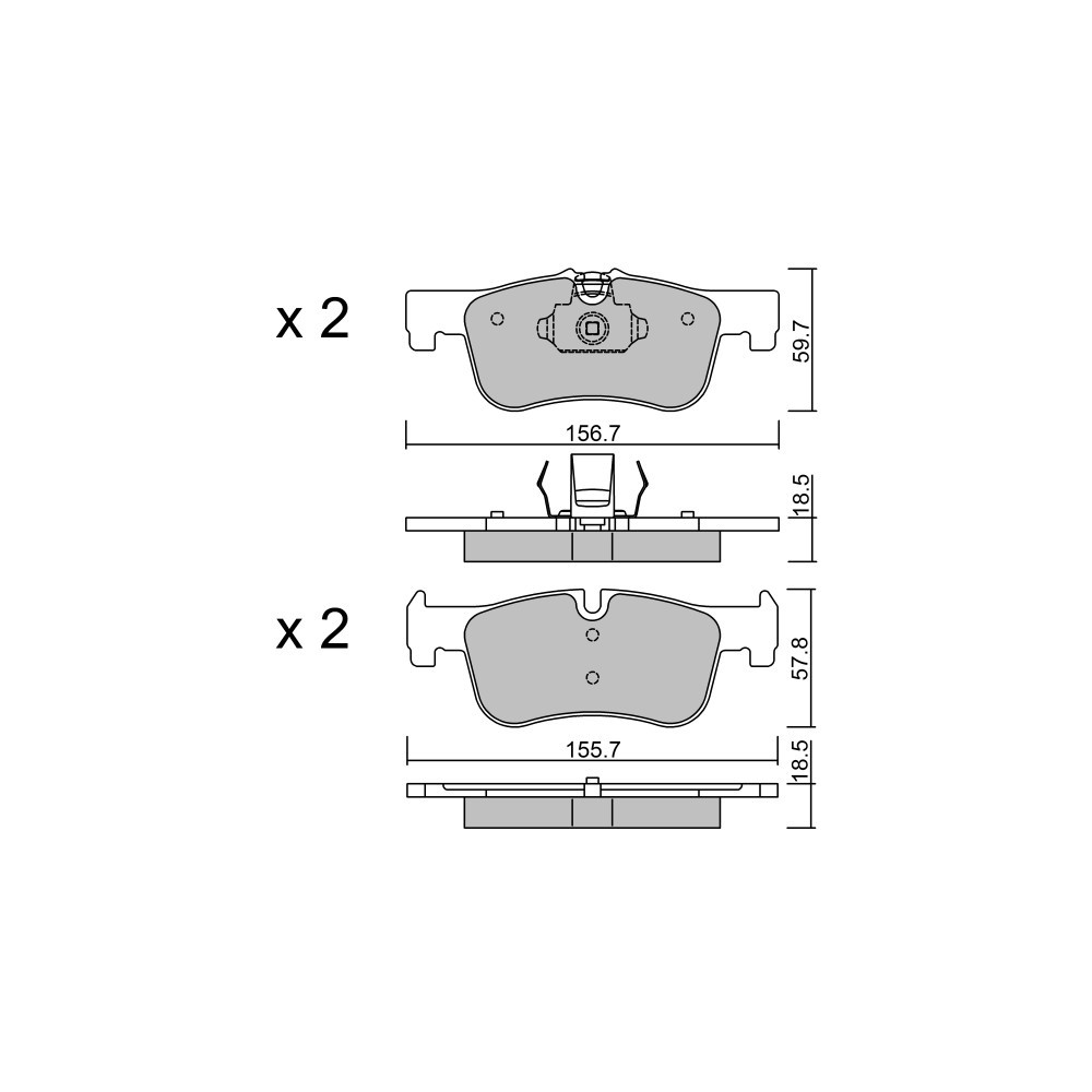 GT2i Club Front brake pads for BMW 1 II (F20) 118 d 150cv 2011-07-01-2019-06-01 - GT-PC9750 - 3666618590301