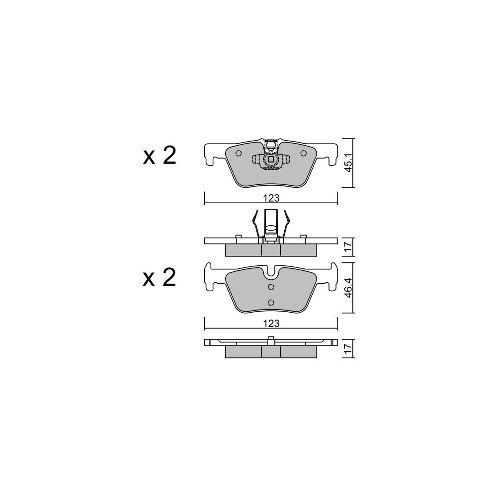 Pastiglie freno posteriori GT2i Club per BMW 1 II (F20) 335 d xDrive 313cv 2011-07-01-2019-06-01 - GT-PC9780 - 3666618590332